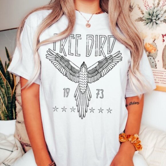 Free Bird Boho Eagle T-Shirt, Thunderbird Retro Music Unisex Cotton T-Shirt - Picture 1 of 1